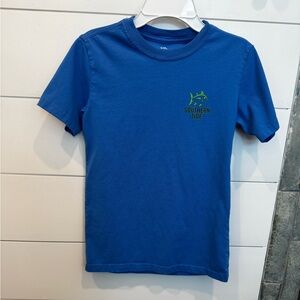 Southern Tide Boys Blue Short Sleeve Tee with Green Logo